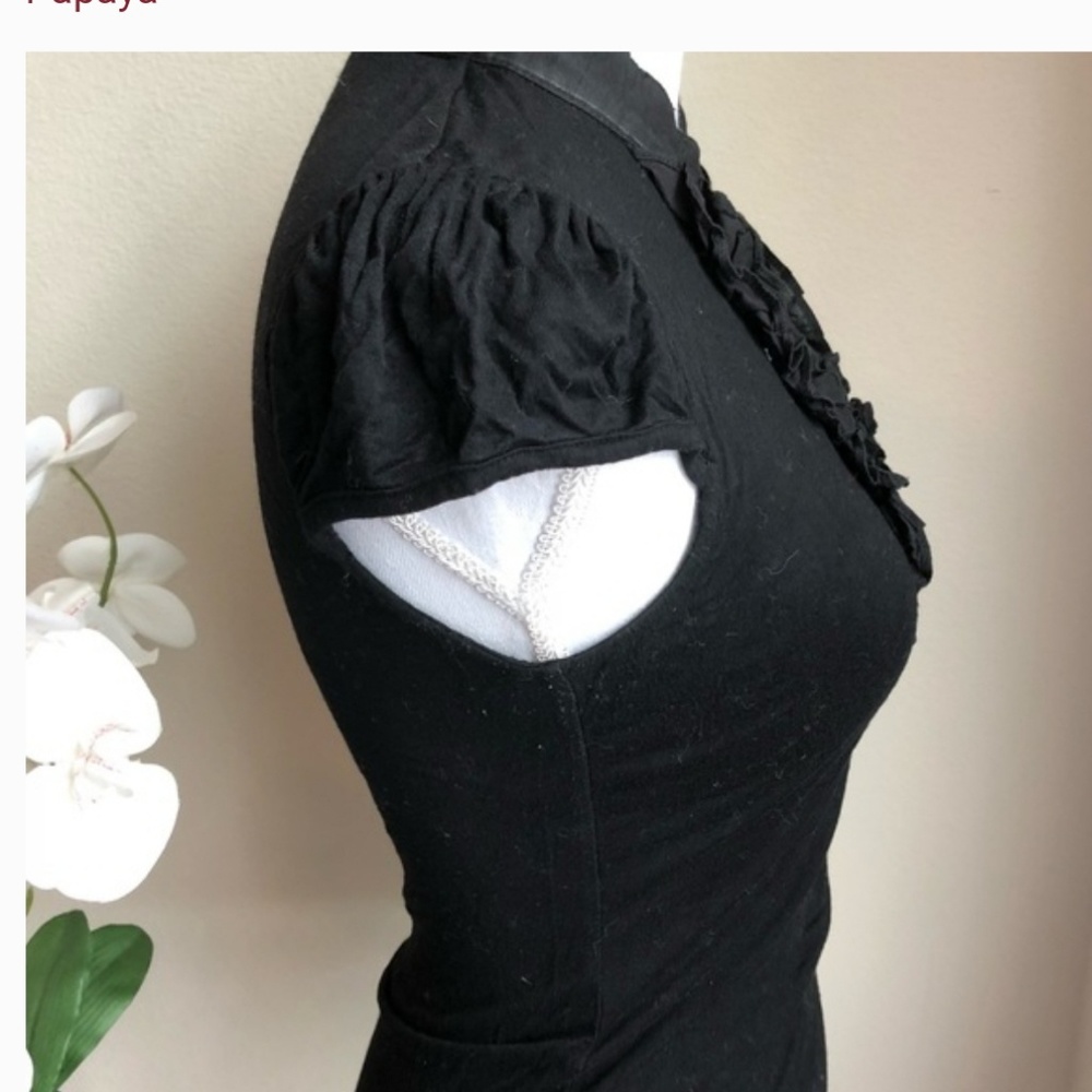 Bebe shot sleeve ruffled blouse